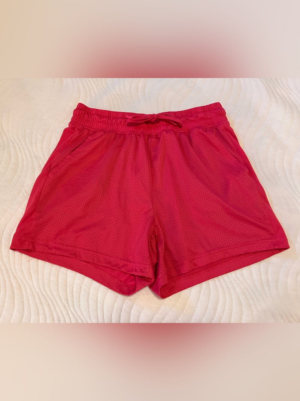 Athletic Works Womens  Mesh Athletic Shorts - Hot Pink